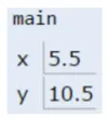 main 中的 x 与 y